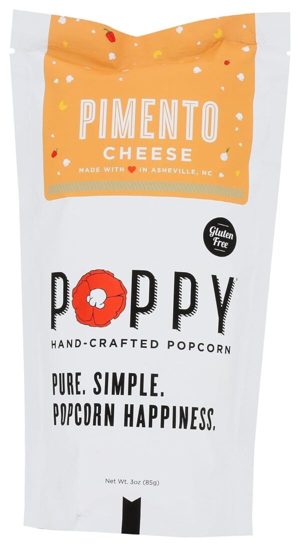 Poppy Handcrafted Popcorn Pimento Cheese Popcorn, 3 oz
