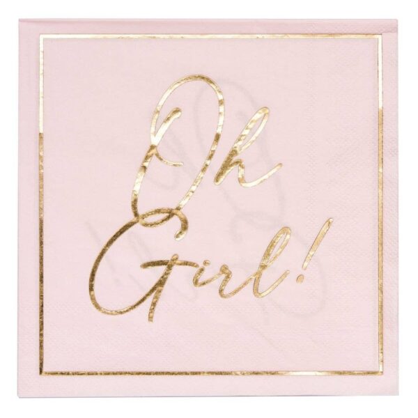 Sophistiplate - Lunch Napkin Hey Baby Pink - 20pkg