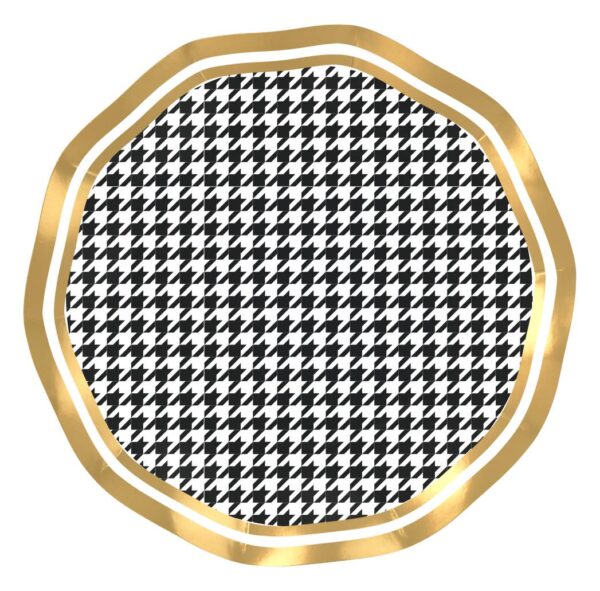 Sophistiplate - Paper Wavy Salad Plate Blanc & Noir/8pk