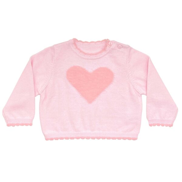 Petit Ami & Zubels - Fuzzy Heart Lightweight Knit Sweater