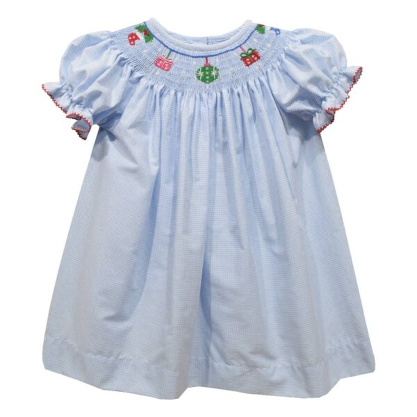 Vive La Fete - Christmas Ornament & Gifts Smocked Light Blue Bishop