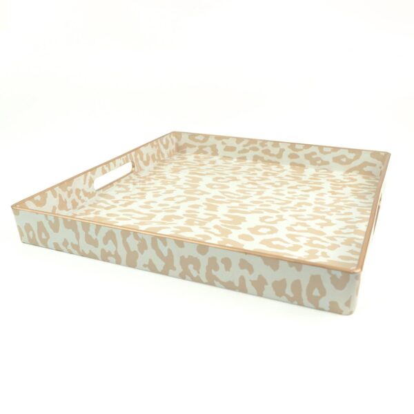 8 Oak Lane - Natural Leopard Square Tray