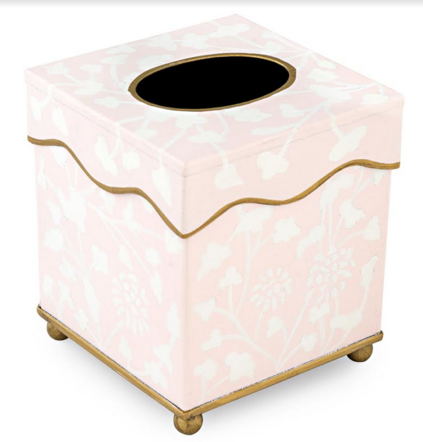 The Enchanted Home - Pale Pink Spring Floral Tissue Holder