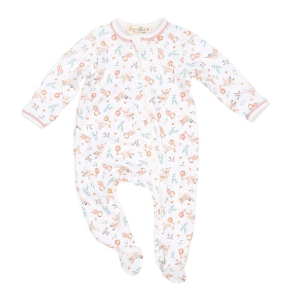 Magnolia Baby - Cherished Arrivals Zip Footie - Dusty Rose by Luna and Arlo