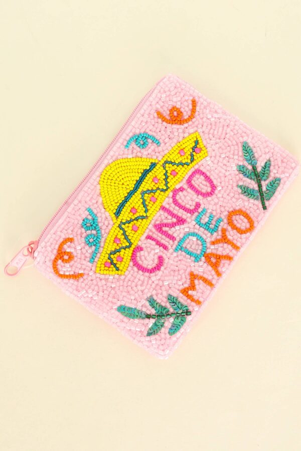 Sophia Collection - Cinco De Mayo Sombrero Letter Beaded Coin Bag