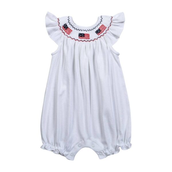 Hug Me First - USG-333 AMERICAN FLAG HAND SMOCKED BISHOP BUBBLE