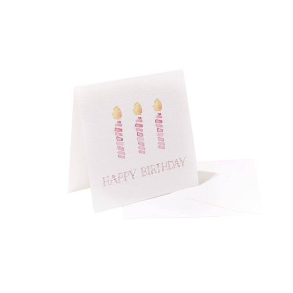 Over the Moon Gift - "Happy Birthday" Pink Candles Enclosure Card