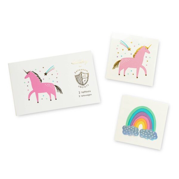 Jollity & Co. + Daydream Society - Unicorns + Rainbows Temporary Tattoos - 2 Pk.