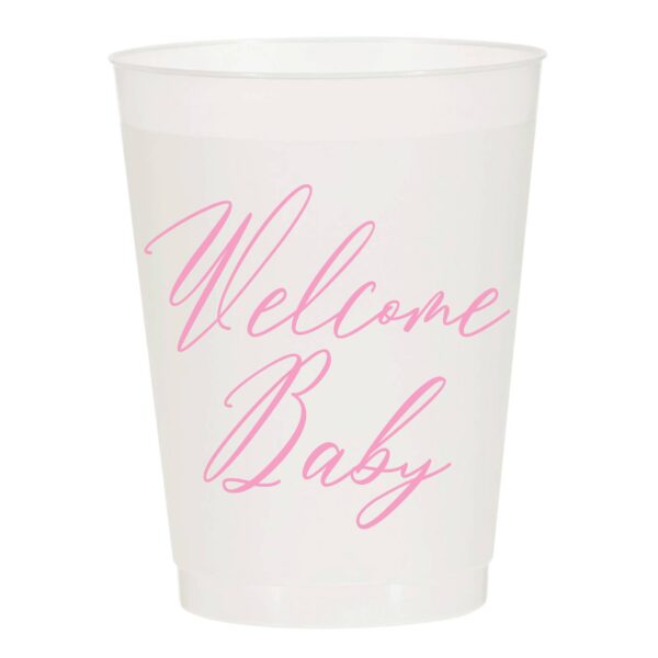 Sip Hip Hooray - Welcome Baby Pink Shower Frosted Cups- Baby