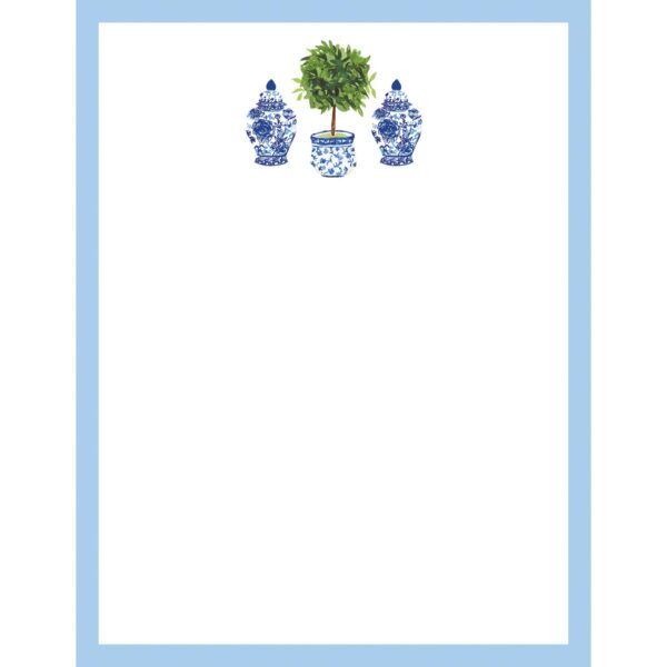 WH Hostess Social Stationery - 4.25 x 5.5 Chinoiserie Topiary Notepad