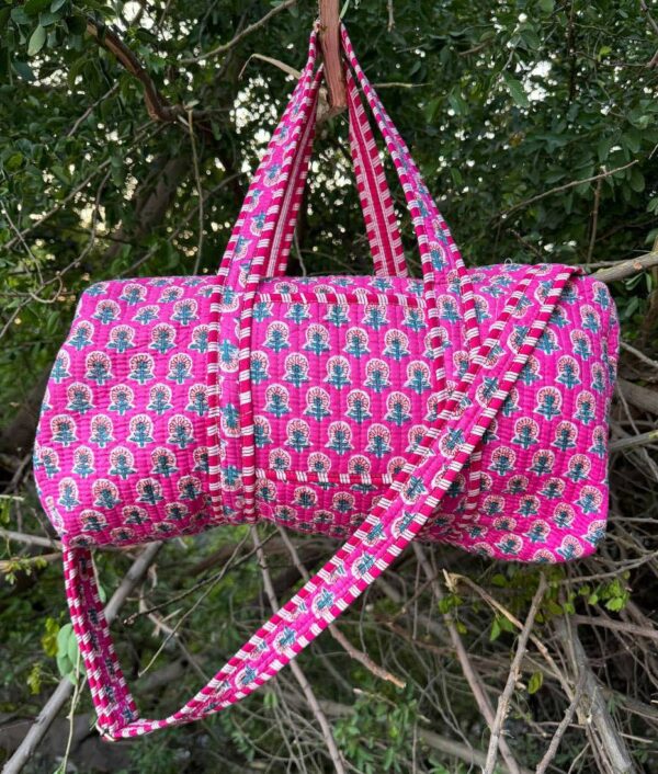 Bhawana Handicrafts - Duffle Bag Block Printed Overnight Bag Women Bag Travel Bags