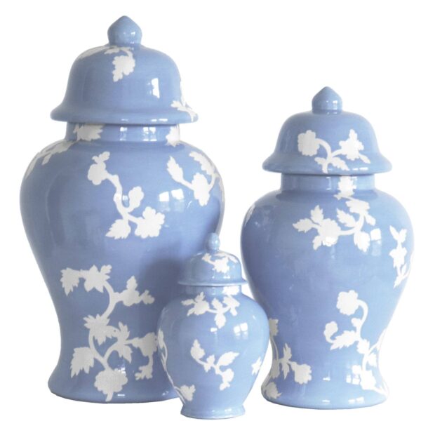 Lo Home by Lauren Haskell Designs - Chinoiserie Dreams Ginger Jars in Serenity Blue
