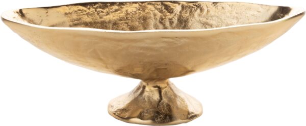 Silver Tree Home & Holiday - GE00235-Free form cast alum lng ovalr,foot bowl,gld,13x5in