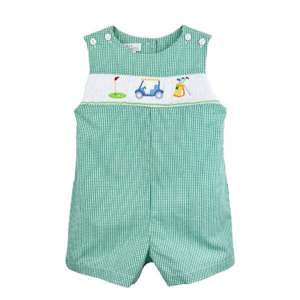 Petit Ami & Zubels - Sunsuit with Golf Themed Picture Smocking