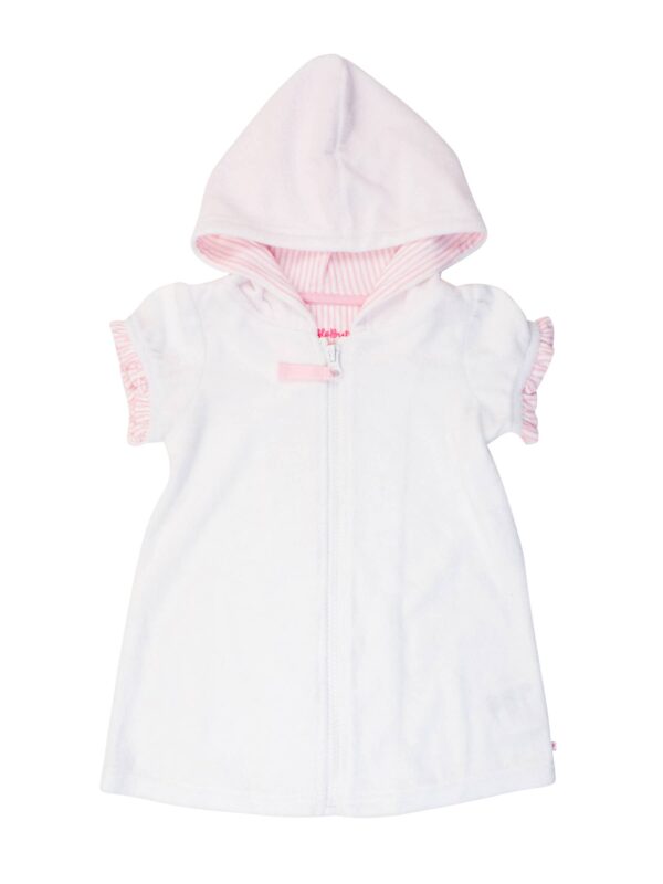 RuffleButts + RuggedButts - Girls White Terry Full-Zip Cover Up