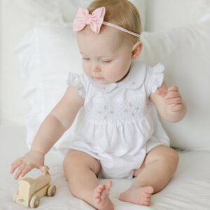 Magnolia Baby - Charlotte's Classics Smocked Bubble - Sky Blue