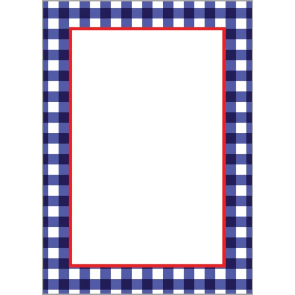 WH Hostess Social Stationery - In Stock 5x7 Navy Gingham Check Notepad