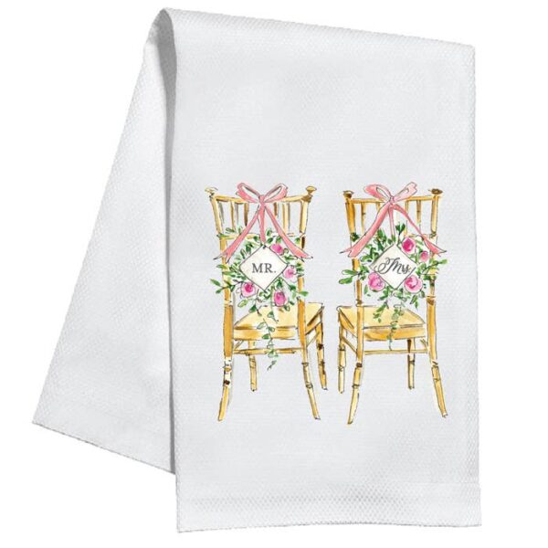 RosanneBeck Collections - Handpainted Mr and Mrs Chairs Kitchen Towel