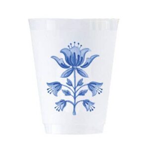 WH Hostess Social Stationery - In Stock Tulip Block Print Shatterproof Cups