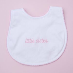 Magnolia Baby - Little Sister Embroidered Bib