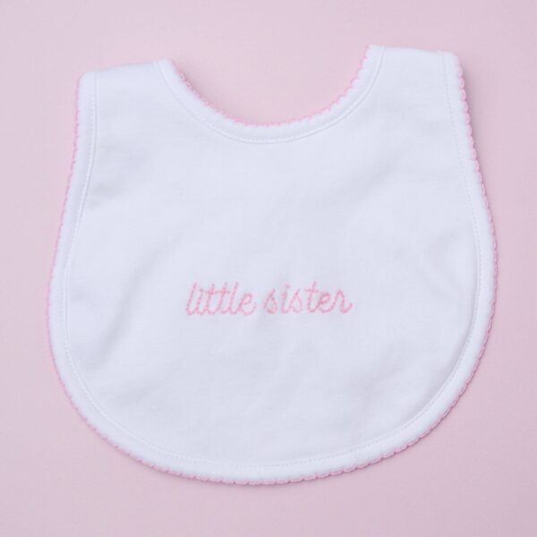 Magnolia Baby - Little Sister Embroidered Bib